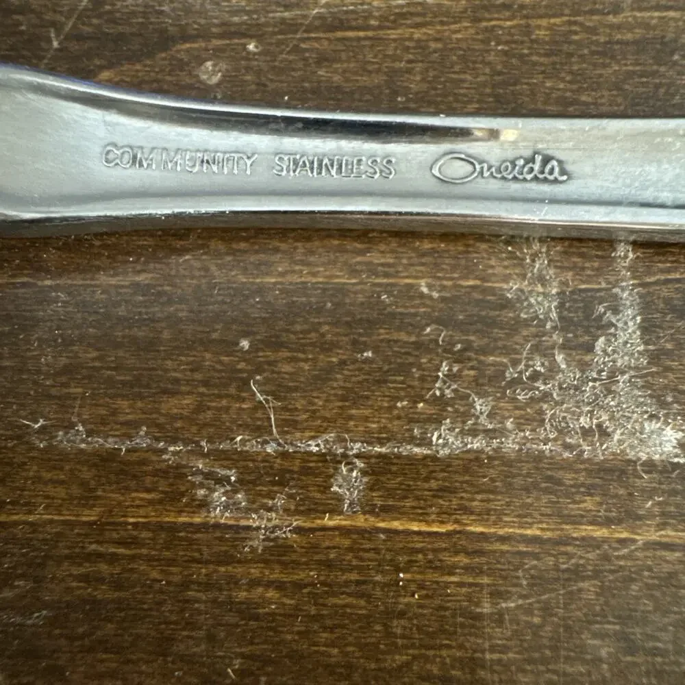 Oneida Community Louisiana Stainless Glossy Serving Spoon Flatware 8.75